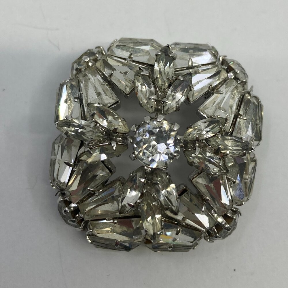 Vtg 1950 sparkling AUSTRIA rhinestone crystal wedding bridal brooch